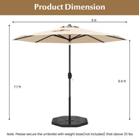Tangkula 9FT Patio Umbrella with Push Button Tilt