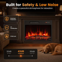 Tangkula 23 Inch Recessed Electric Fireplace with Remote