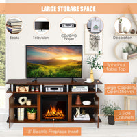 Fireplace TV Stand, Living Room Media Console Table