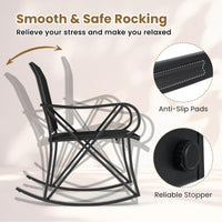Tangkula 3 Piece Patio Rocking Set