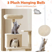Arbre à chat multi-niveaux Tangkula de 147 cm avec poteaux à griffer en sisal pour chats d'intérieur