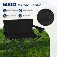 Tangkula 2 Person Camping Chair with Cup Holders