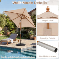 Tangkula 7 FT Patio Umbrella with Tilt Adjustment | Rectangular