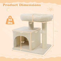 Tangkula Cat Tower with Sisal Scratching Posts for Small Spaces