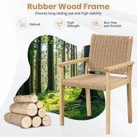 Tangkula Patio Dining Chairs w/Paper Rope Woven Seat