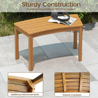 Ensemble de bancs d'extérieur incurvés en bois d'acacia Tangkula