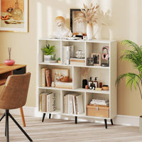 Tangkula 8-Cube Bookcase with 5 Tapered Metal Legs & 2 Anti-Tip Kit