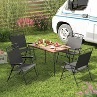 Tangkula Folding Chairs for Outside Set of 4 for Lawn
