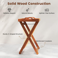 Tangkula Outdoor Wood Tray Table
