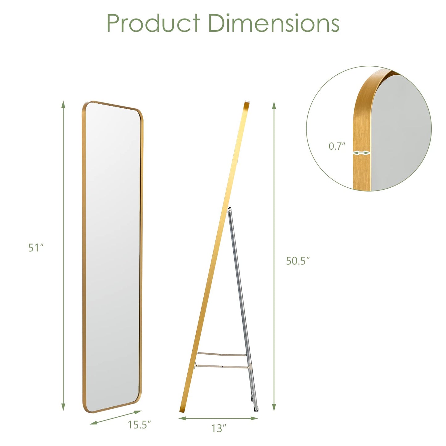 Tangkula Full Length Mirror with Stand