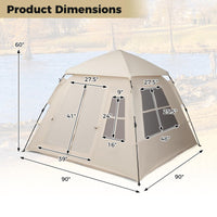 Tangkula 4 Person Camping Tent with Removable Rainfly