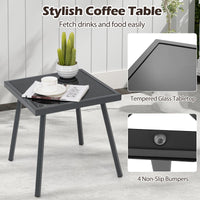 Tangkula 3 Pieces Patio PE Wicker Bistro Set