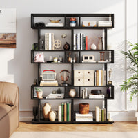 Tangkula 6 Tier S Shaped Bookshelf for Study
