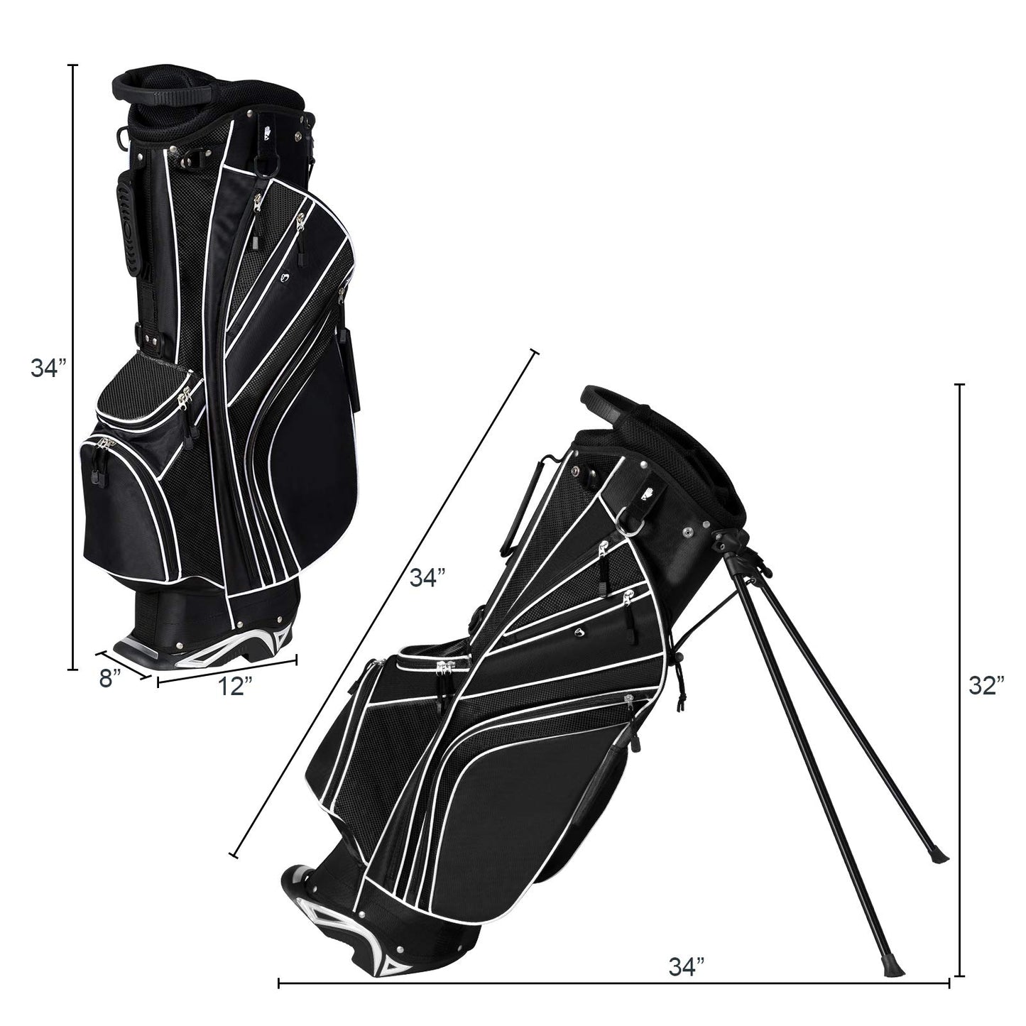 Tangkula Golf Stand Bag with 6 Way Top Dividers