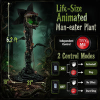 Tangkula 6.2 FT Halloween Animated Standing Horror Piranha Plant Decoration