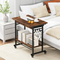 Tangkula Rolling Computer Desk Cart with Keyboard Tray