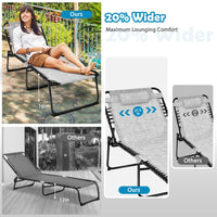 Tangkula Widen Folding Chaise Lounge Chair Set of 1/2