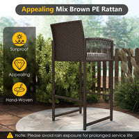 Tangkula 3 Piece Patio Bar Set for Backyard