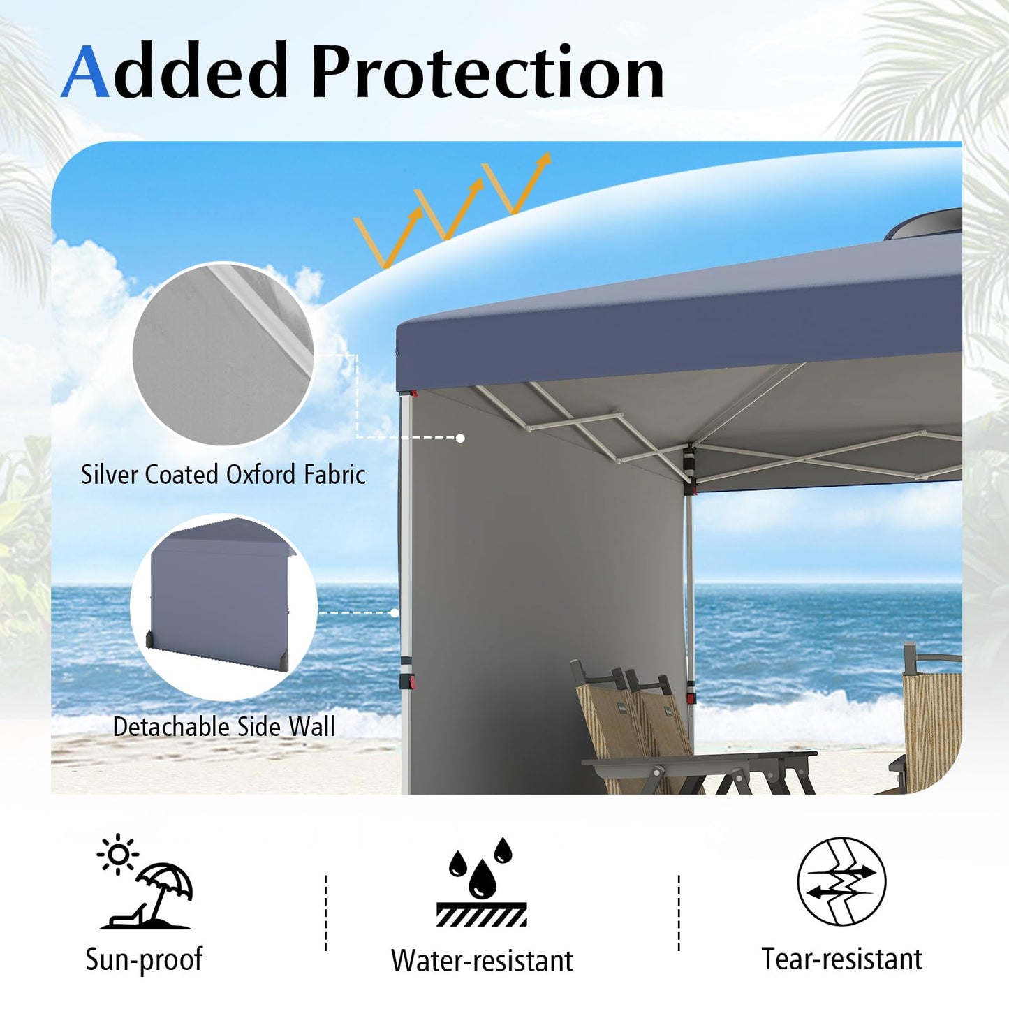 Tangkula 10x10 FT Pop up Canopy with Sidewall for Party Event Patio