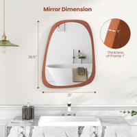 Miroir asymétrique abstrait de forme irrégulière Tangkula, miroir mural irrégulier de 67,3 cm x 53,3 cm avec cadre rustique
