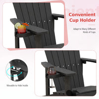 Tangkula Oversized Adirondack Chair, Patio Lounge Chairs w/Adjustable Cup Holder