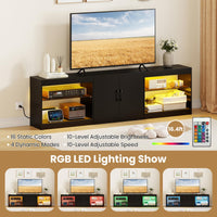 Tangkula LED TV Stand for TVs up to 85 Inches for Living Room