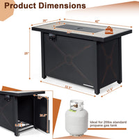 Tangkula 42 Inch Propane Fire Pit Table