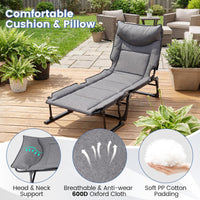 Tangkula 3 in 1 Lounge Chair Outdoor with Cushion