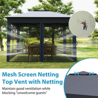 Tangkula 11x11 FT Pop Up Gazebo with Netting