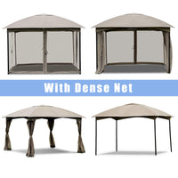 11.5 x 11.5 Feet Large Outdoor Gazebo, Fully Enclosed Canopy Gazebo with Netting