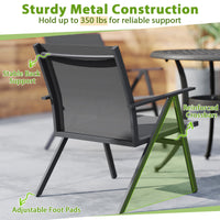 Tangkula Patio Chairs Set of 2/4 with Breathable Mesh Fabric and Metal Frame
