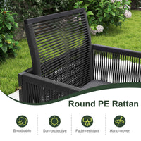 Tangkula 9 Pieces Patio Dining Set with PE Rattan Chairs