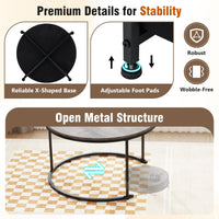 Tangkula Round Nesting Coffee Table Set of 2
