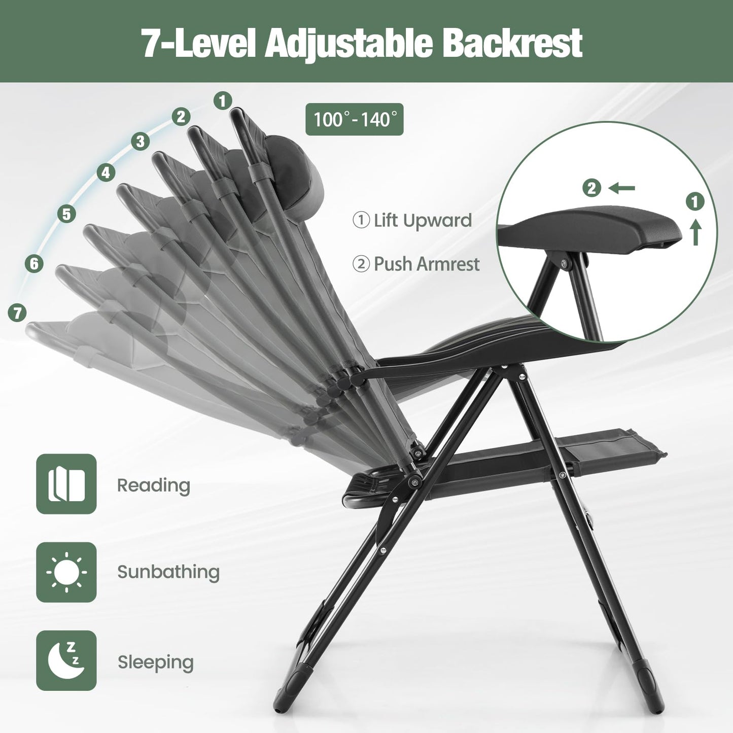 Tangkula Folding Patio Chairs Set