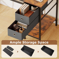 Tangkula 48" Computer Desk with 2 Fabric Drawers