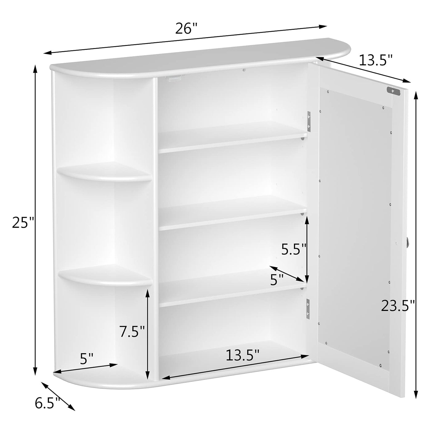 Tangkula Bathroom Medicine Cabinet with Mirror with Mirror, Wall Mounted Bathroom Storage Cabinet