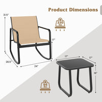 Tangkula Patio 3 Piece Rocking Bistro Set