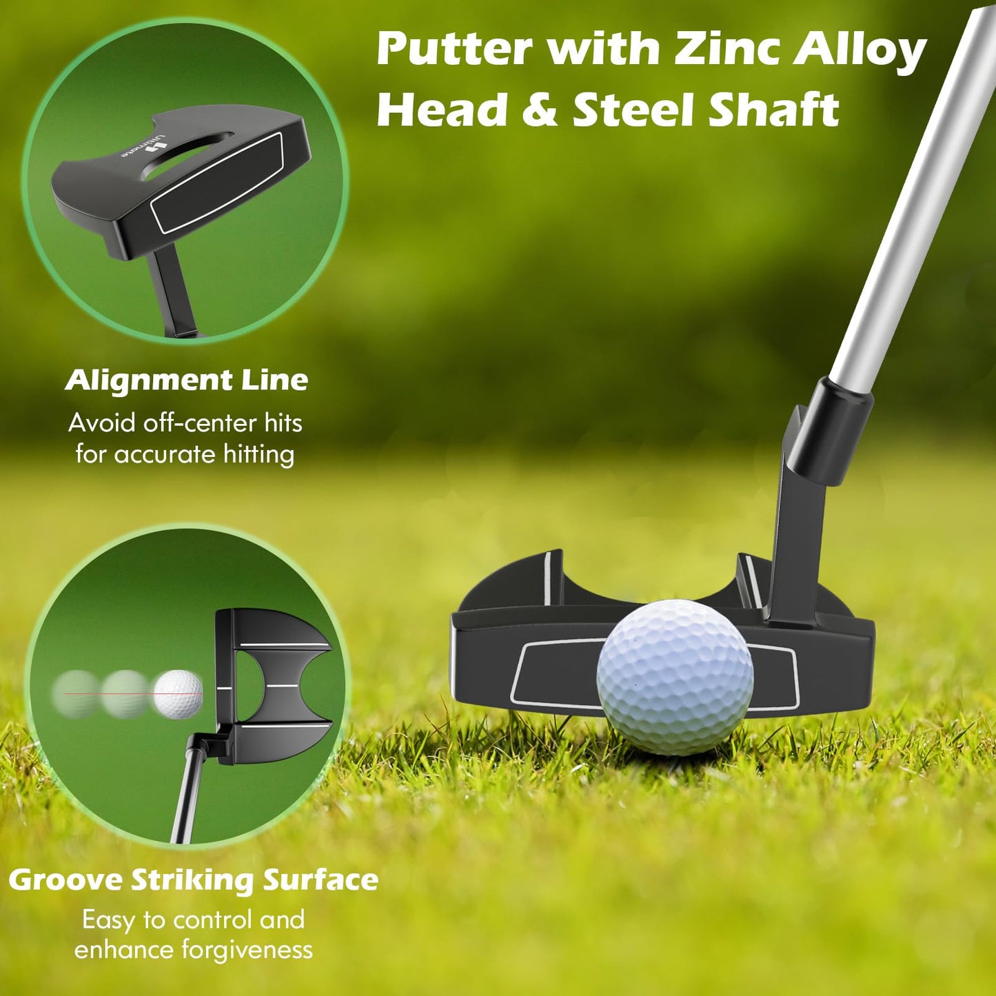 Tangkula Ensemble complet de 10 clubs de golf pour homme, droitier