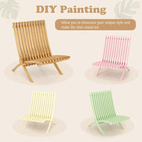 Tangkula Folding Patio Chair Teak Wood Outdoor Lounge Chair