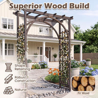 Tangkula 85" Wood Garden Arch Trellis for Backyard Lawn Patio Garden Entrance