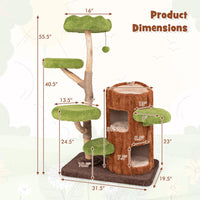 Tangkula Solid Wood Cat Tree for Indoor Cats Large Adult