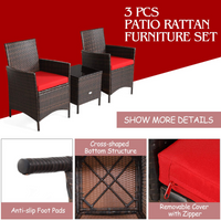 Tangkula 3-Piece Patio Conversation Set