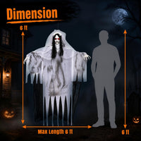 Tangkula 6 FT Animated Halloween Ghost Bride Decoration with Lighted Eyes