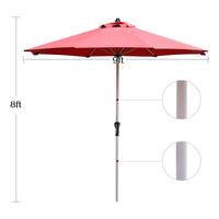 Tangkula 9 ft Patio Umbrella, Outdoor Market Table Umbrella with 1.5" Aluminum Pole
