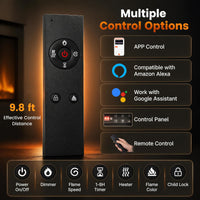 Tangkula 30"/36"/40"/50"/60"/72" Smart Electric Fireplace