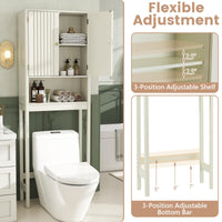 Tangkula Over The Toilet Storage Cabinet with Fluted Doors