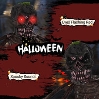 Décoration animatronique d'Halloween Tangkula de 1,80 m avec yeux rouges lumineux