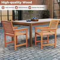 Tangkula 7 Piece Patio Wood Dining Table Set