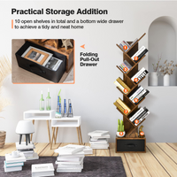 Tangkula 10 Tier Tree Bookshelf with Drawer