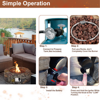 28 Inch Round Propane Gas Fire Pit, Patiojoy 40,000 BTU Stone Look Outdoor Propane Fire Pit - Tangkula